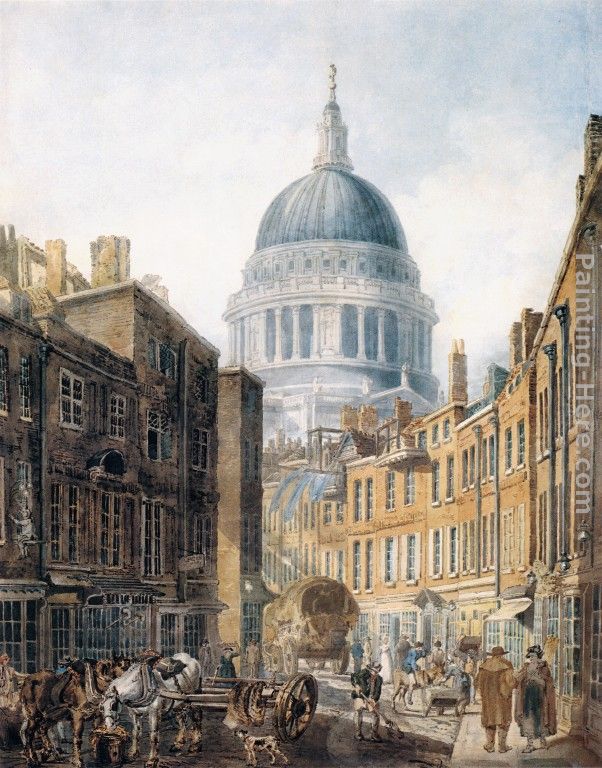 St Paul's Cathedral from St Martin's-le-Grand painting - Thomas Girtin St Paul's Cathedral from St Martin's-le-Grand art painting